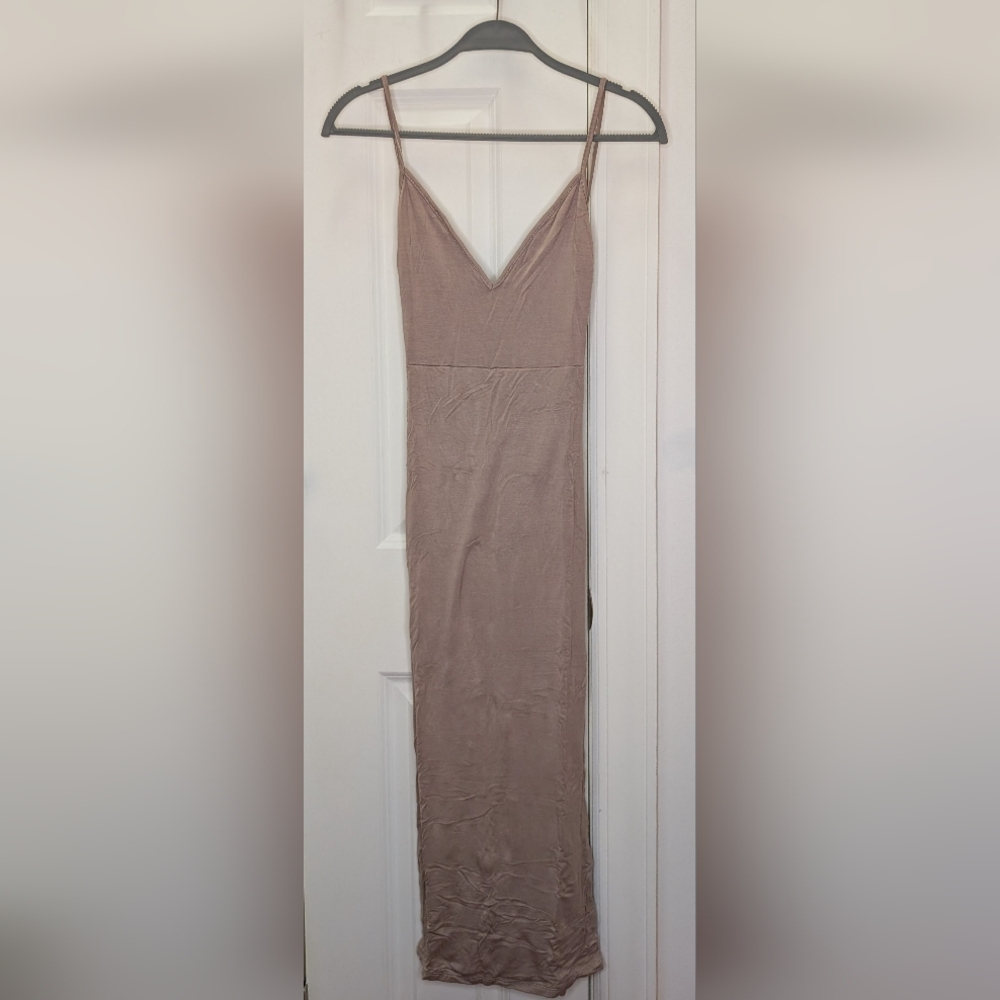 Necessary Clothing Blush Midi Low Back Bodycon Dress Small